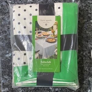 Kate Spade Green and Black Rectangular Tablecloth